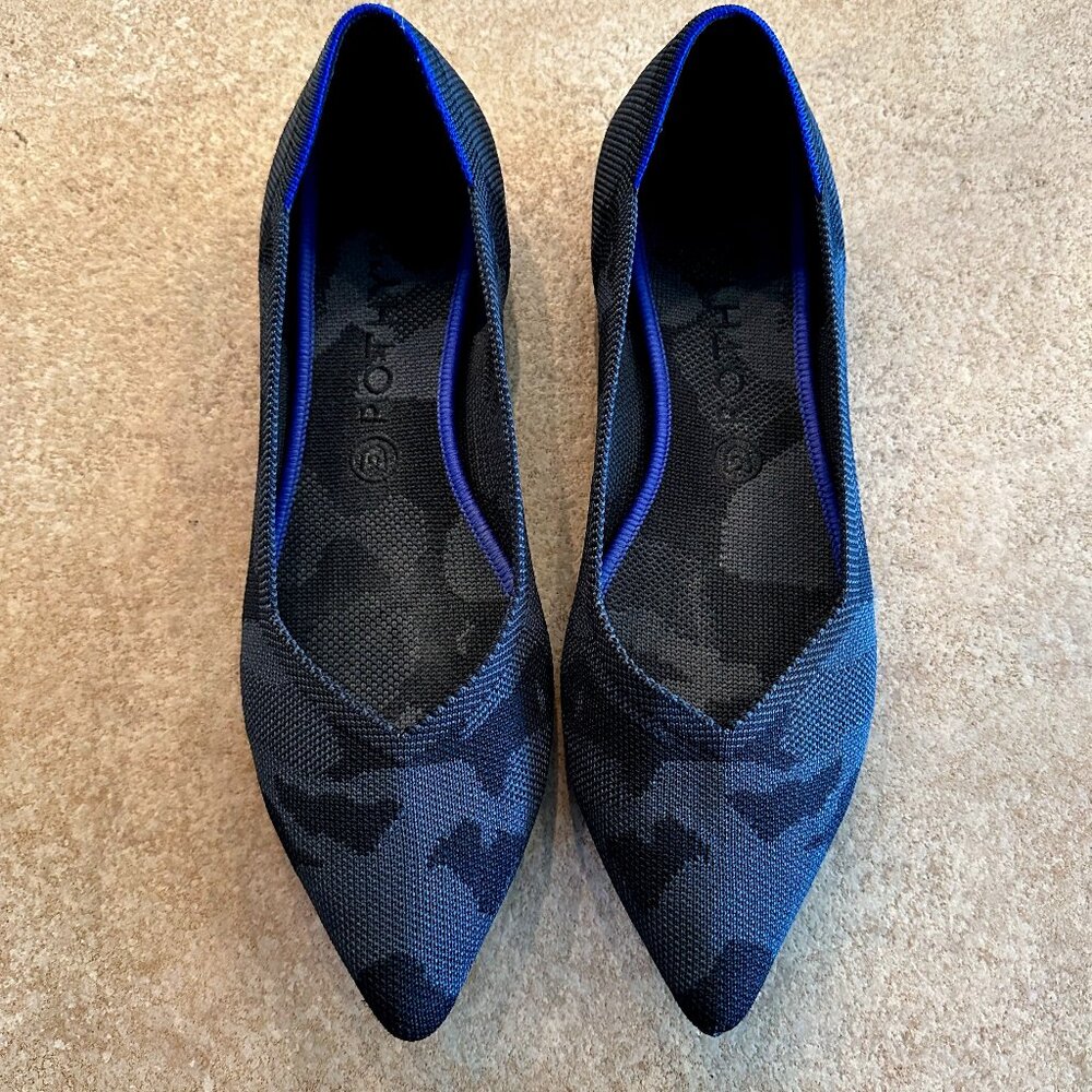 Rothy’s The Point gray/black camouflage flats size 11, barely worn